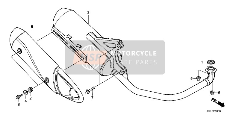 Honda NSC110 2014 Silencieux d'échappement pour un 2014 Honda NSC110